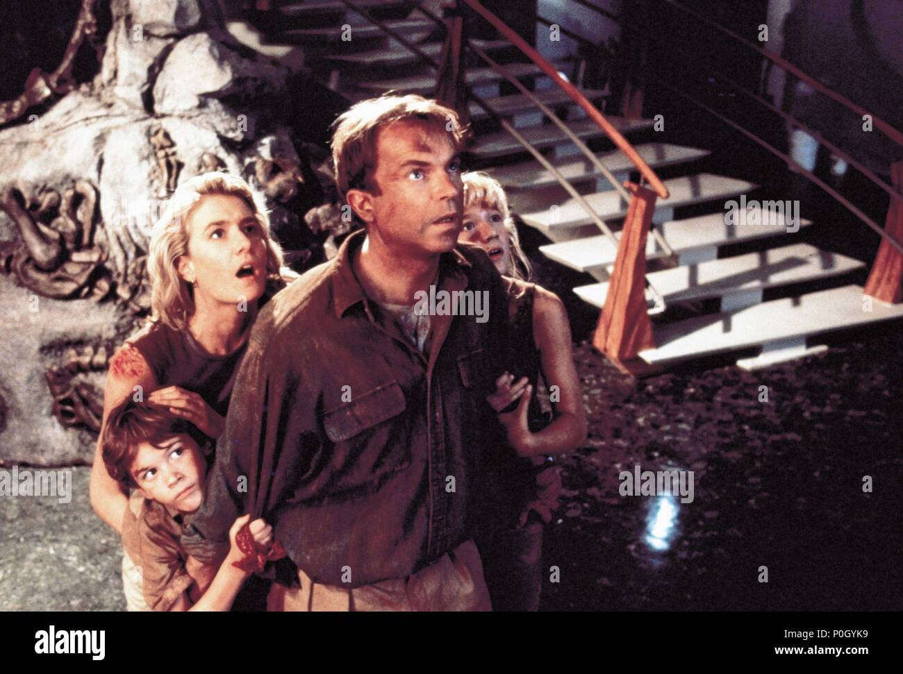 Titre original : JURASSIC PARK. Titre en anglais : JURASSIC PARK. Film Réalisateur : Steven Spielberg. Année : 1993. Stars : Sam Neill LAURA DERN ; ; ; JOSEPH MAZELLO ARIANA RICHARDS. Credit : AMBLIN/UNIVERSAL / FERMER, Murray / Album Banque D'Images