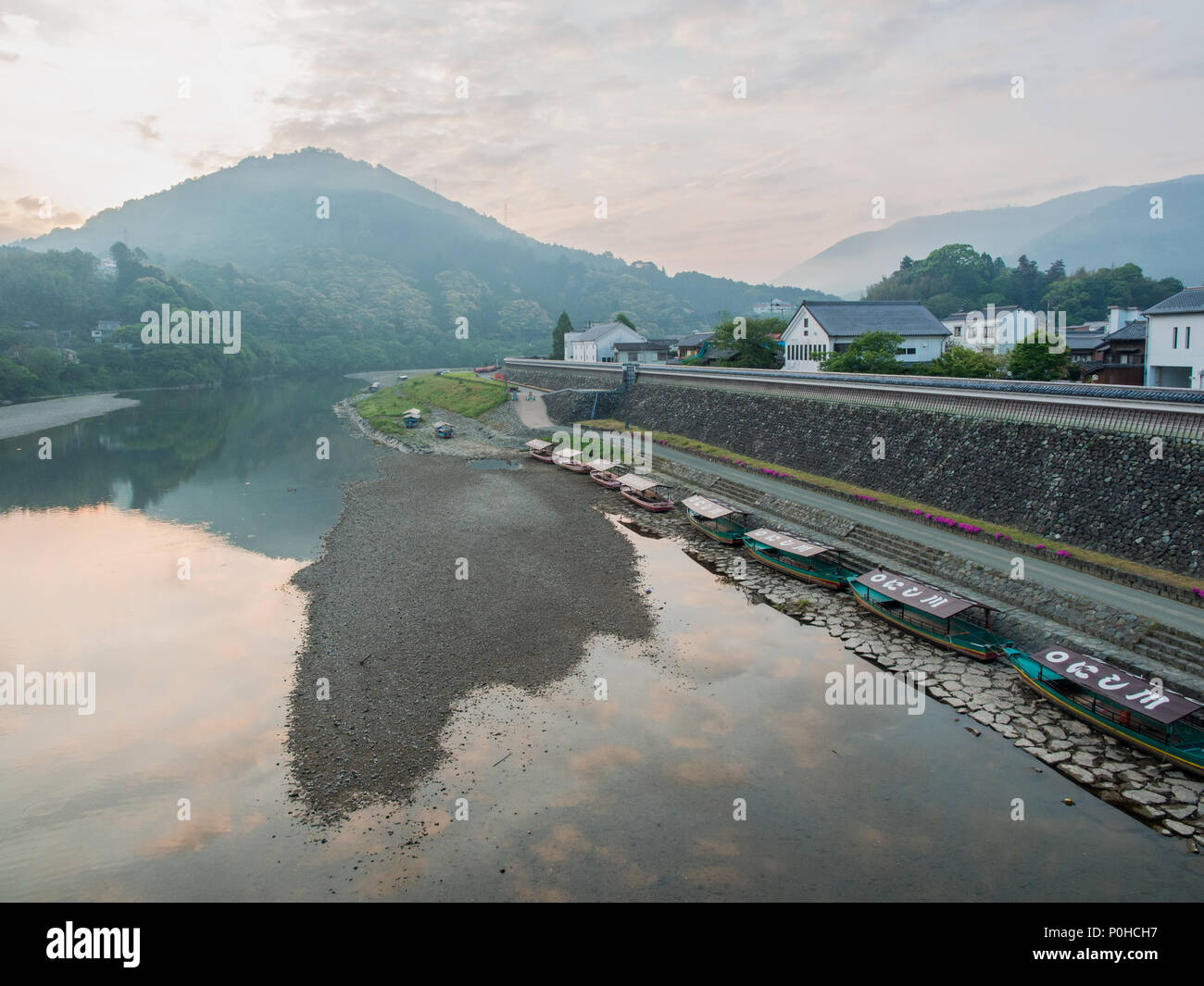 Rivière Hijigawa, Ozu, Ehime, Shikoku, Japon Banque D'Images