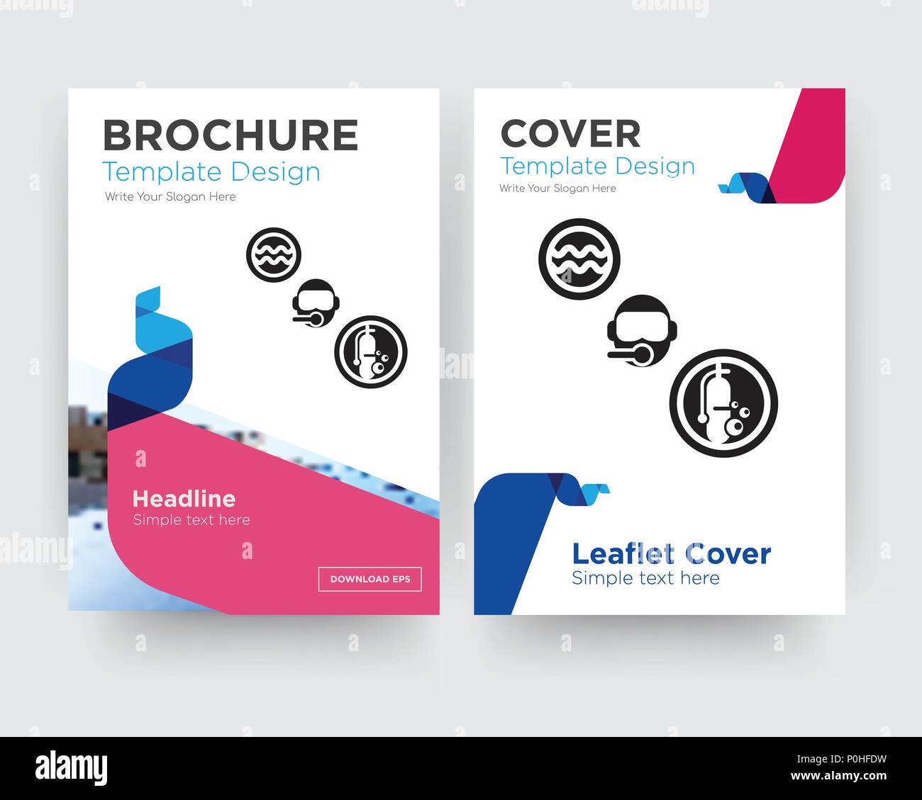 Modèle de conception de brochure flyer plongeur avec résumé photo de fond, tendance minimaliste business entreprise rouler ou le rapport annuel Illustration de Vecteur