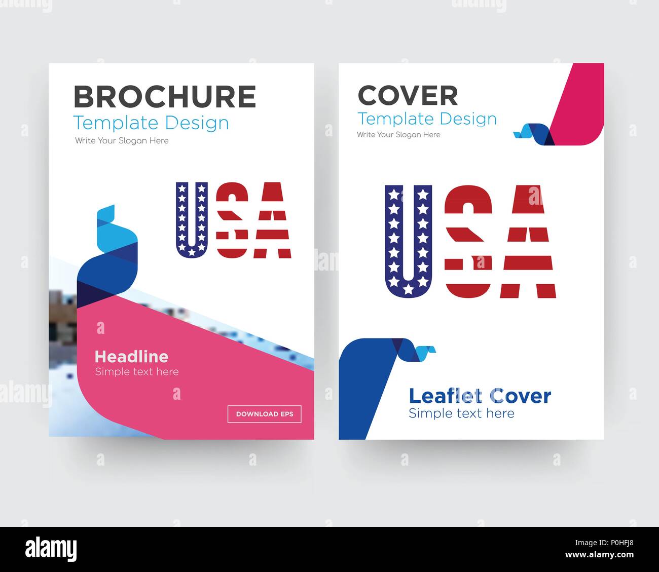 Drapeau américain brochure flyer avec modèle de conception de l'arrière-plan photo abstraite, tendance minimaliste business entreprise rouler ou le rapport annuel Illustration de Vecteur