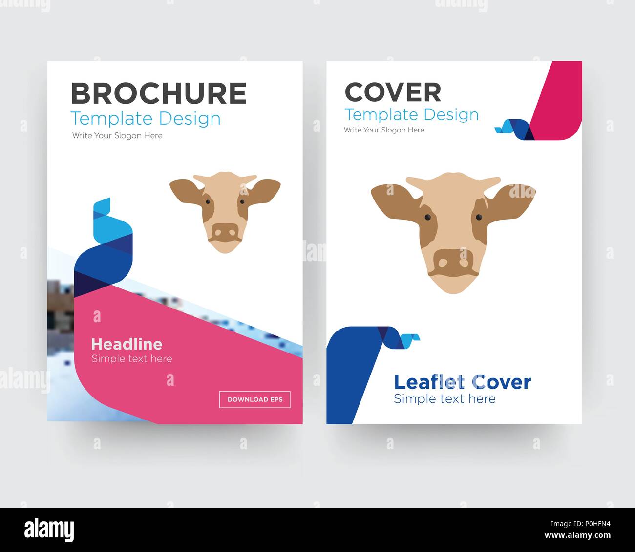 Tête de vache brochure flyer avec modèle de conception de l'arrière-plan photo abstraite, tendance minimaliste business entreprise rouler ou le rapport annuel Illustration de Vecteur