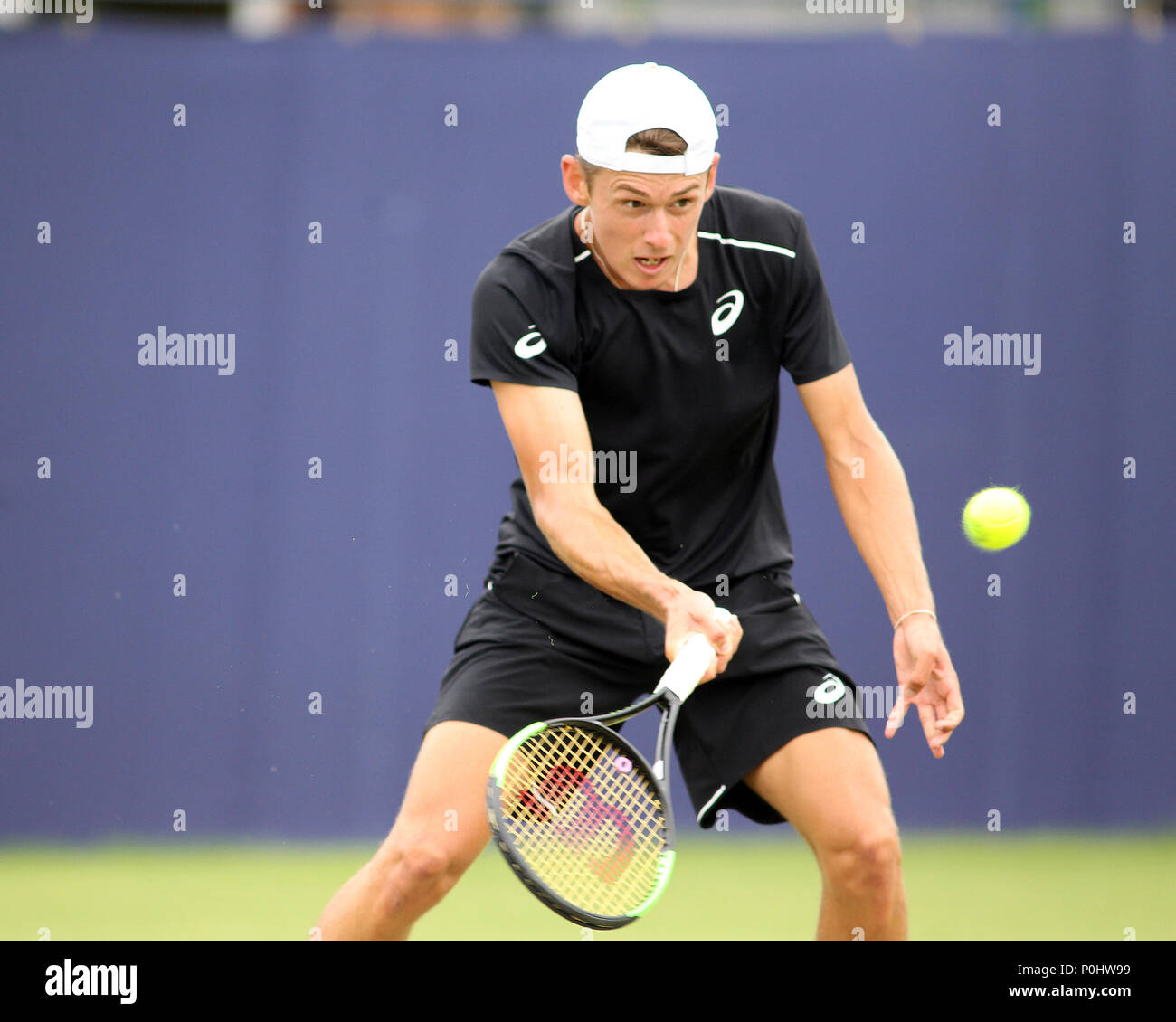 Londres, Royaume-Uni, le 9 juin 2018. Alex De Minaur lors de Fuzion 100 Trophée Surbiton, le 9 juin, 2018 à Londres, Angleterre Crédit : Tom Smeeth/Alamy Live News Banque D'Images
