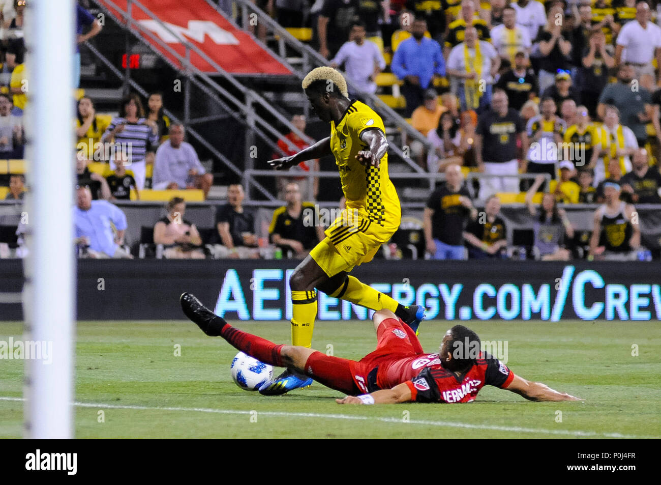 9Samedi 2 Juin 2018 : Columbus Crew Gyasi Zerdes avant SC (11) dans la deuxième partie du match entre Toronto FC et Columbus Crew Stadium, MAPFRE à SC à Columbus OH. Crédit Photo obligatoire : Dorn Byg/Cal Sport Media. Score final : Columbus Crew SC 3 - Toronto FC 3 Banque D'Images