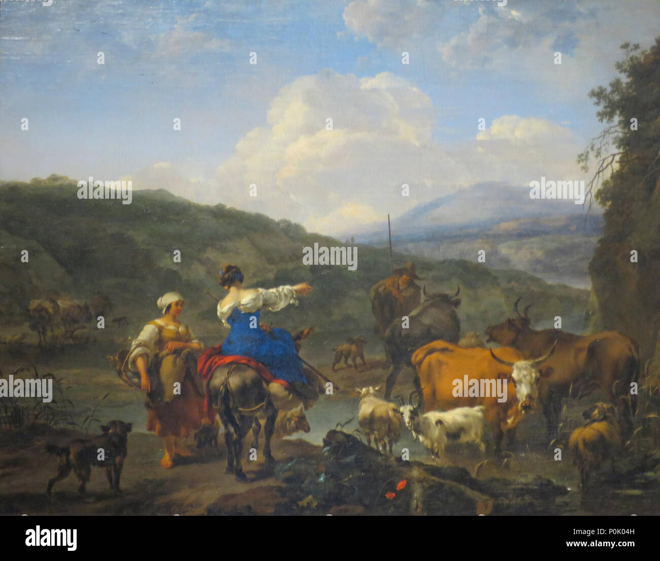 'Un abreuvoir à bétail' par Nicolaes Pietersz. Berchem, musée Pouchkine Banque D'Images