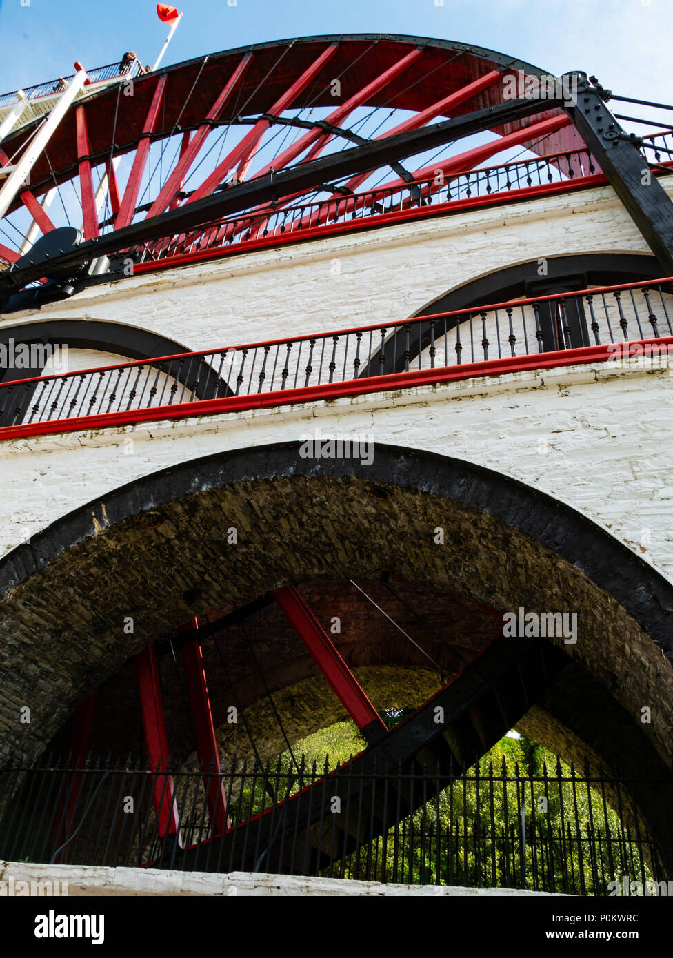 Laxey Wheel (Lady Isabella), Laxey, Ile de Man, Royaume-Uni Banque D'Images