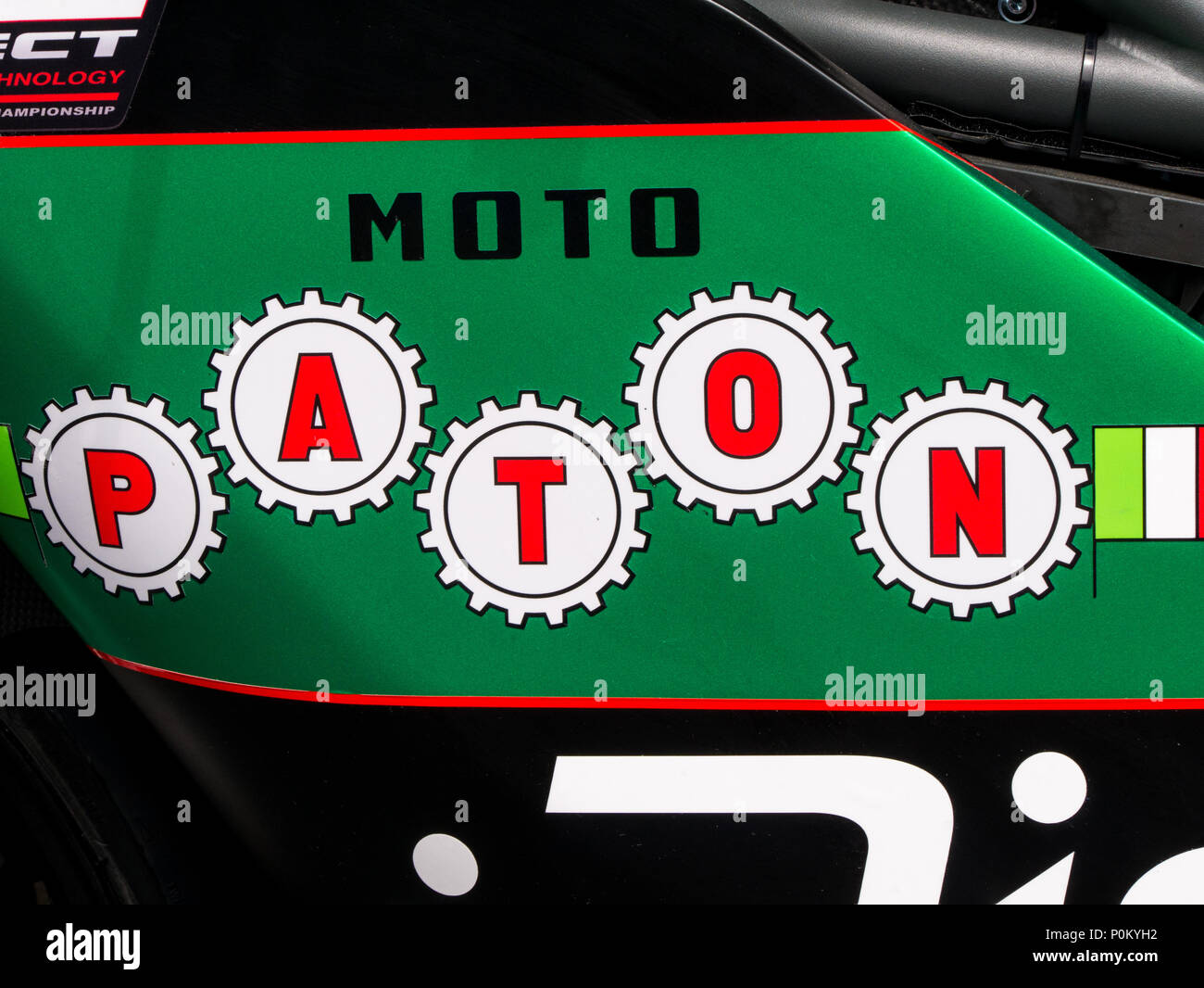 Moto Moto légère Paton, de l'Italie, Île de Man TT course sur route, bien sûr la montagne, 2018 Banque D'Images