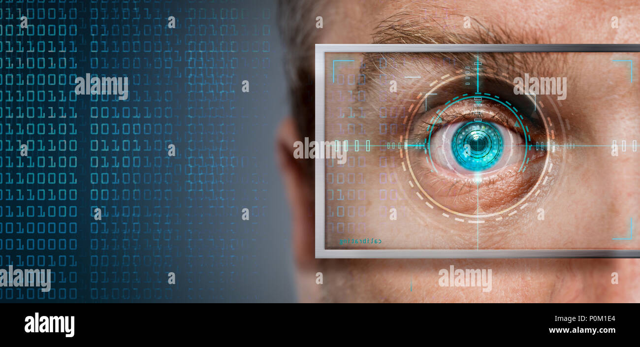 L'analyse biométrique de haute technologie Banque D'Images