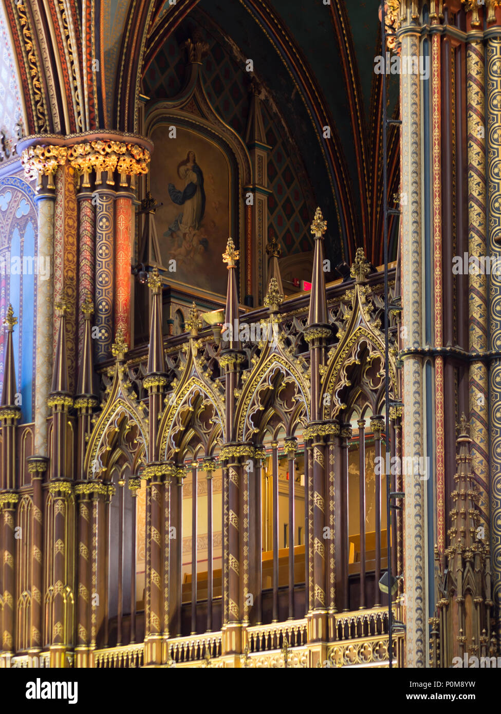 L'art à la basilique Notre-Dame de Montréal dans le vieux Montréal, Québec, Canada ; l'Art à la basilique Notre-Dame de Montréal dans le vieux Montréal, Québec Banque D'Images
