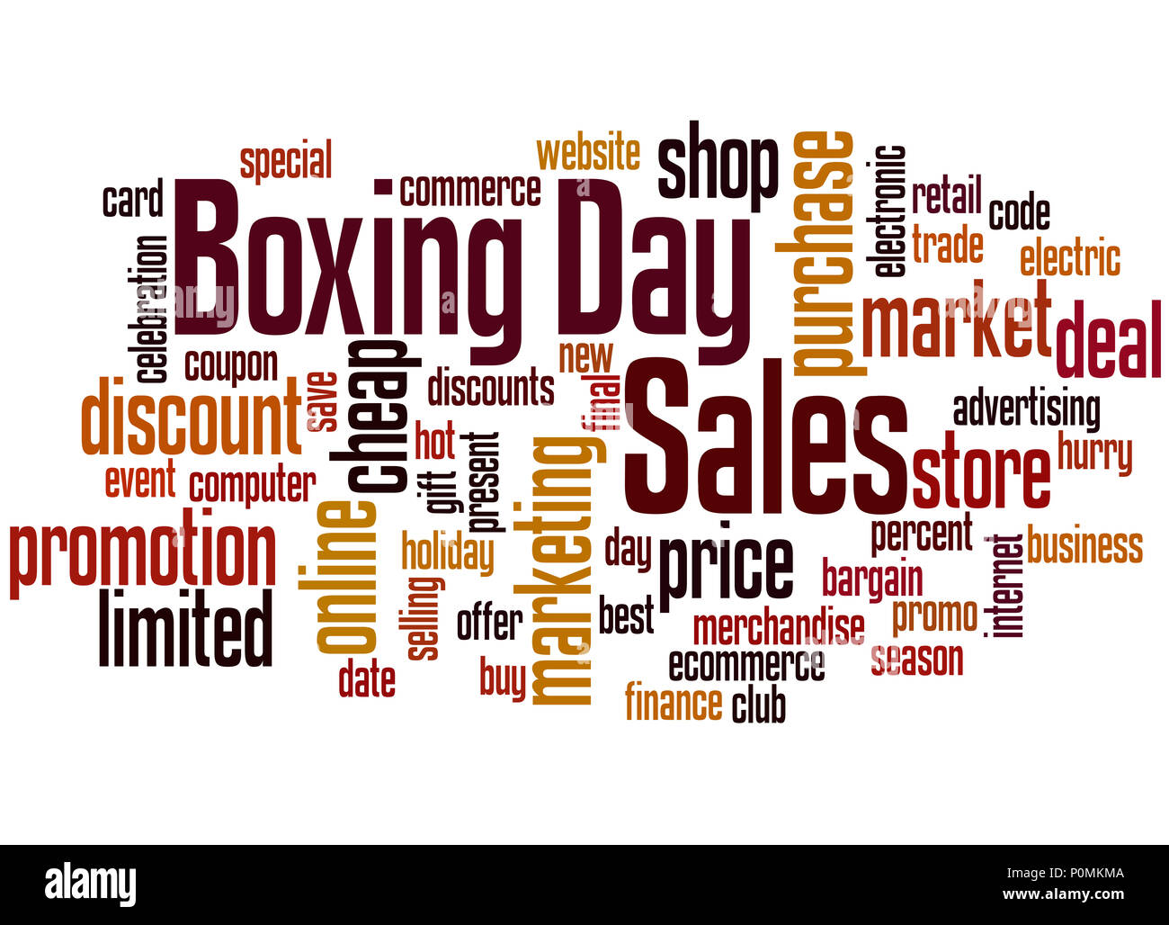 Boxing day sale mot concept cloud sur fond blanc Banque D'Images
