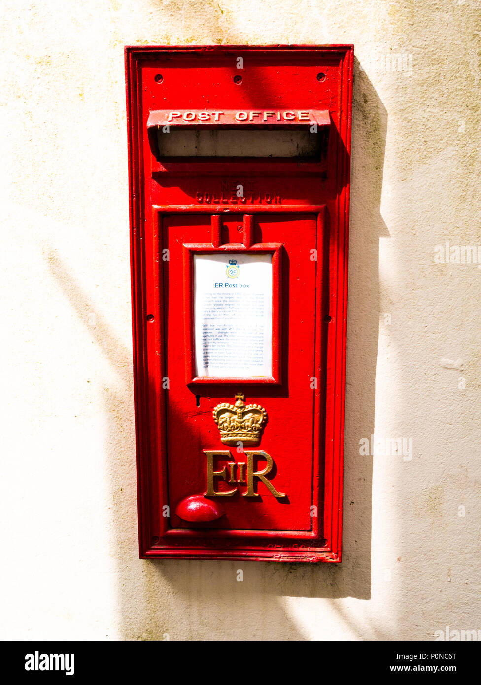 ER, ancien poste mural boîtes, Ramsey, Ile de Man, Royaume-Uni Banque D'Images
