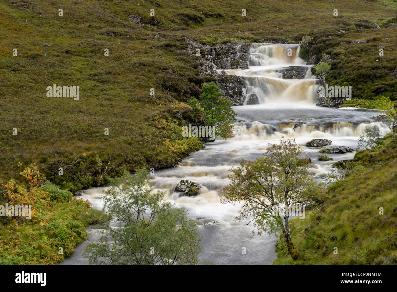 Ardessie Cascades Cascade, Dundonnell river, les highlands écossais Banque D'Images