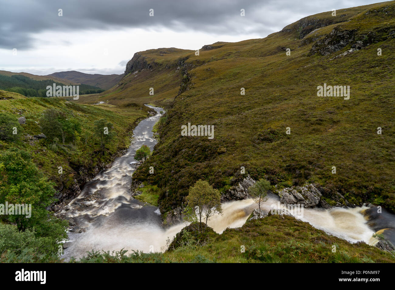 Ardessie Cascades Cascade, Dundonnell river, les highlands écossais Banque D'Images