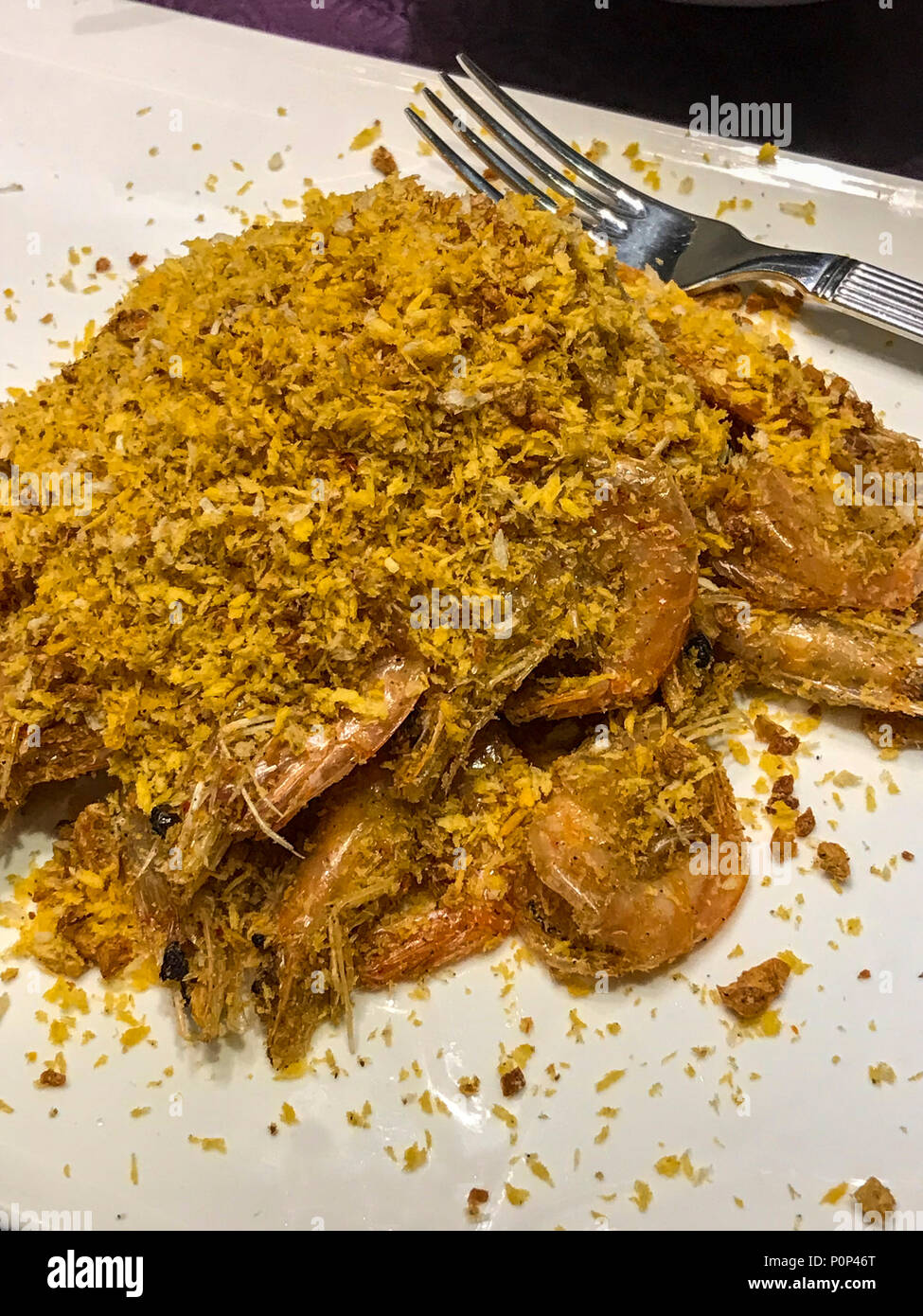 Nanjing, Jiangsu, Chine. La crevette dans la chapelure. Banque D'Images