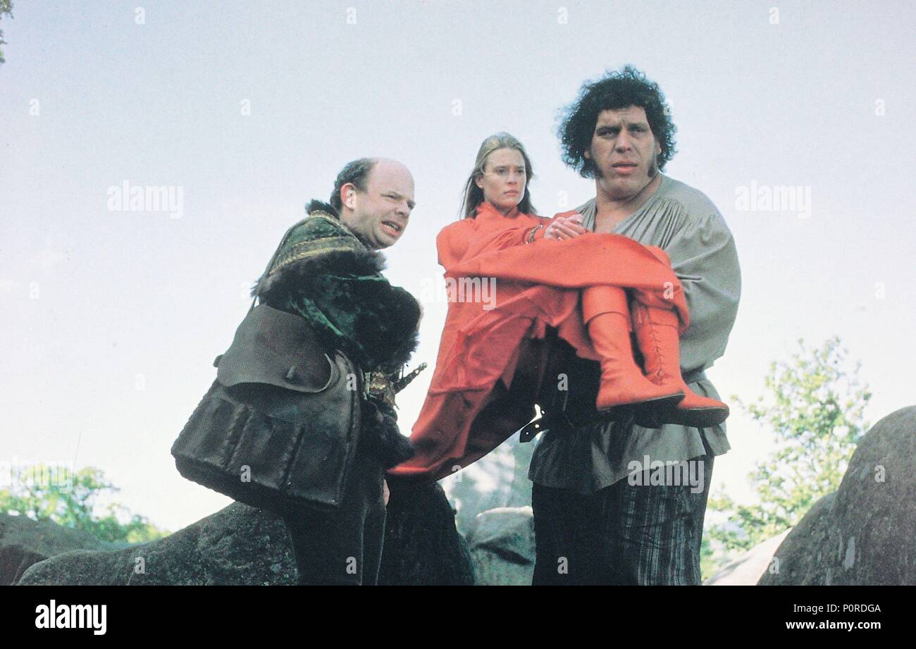 Titre original : THE PRINCESS BRIDE. Titre en anglais : LE PRINCESS BRIDE. Film Réalisateur : Rob Reiner. Année : 1987. Stars : Wallace Shawn ; ROBIN WRIGHT ; André le Géant. Crédit : 20TH CENTURY FOX / Album Banque D'Images