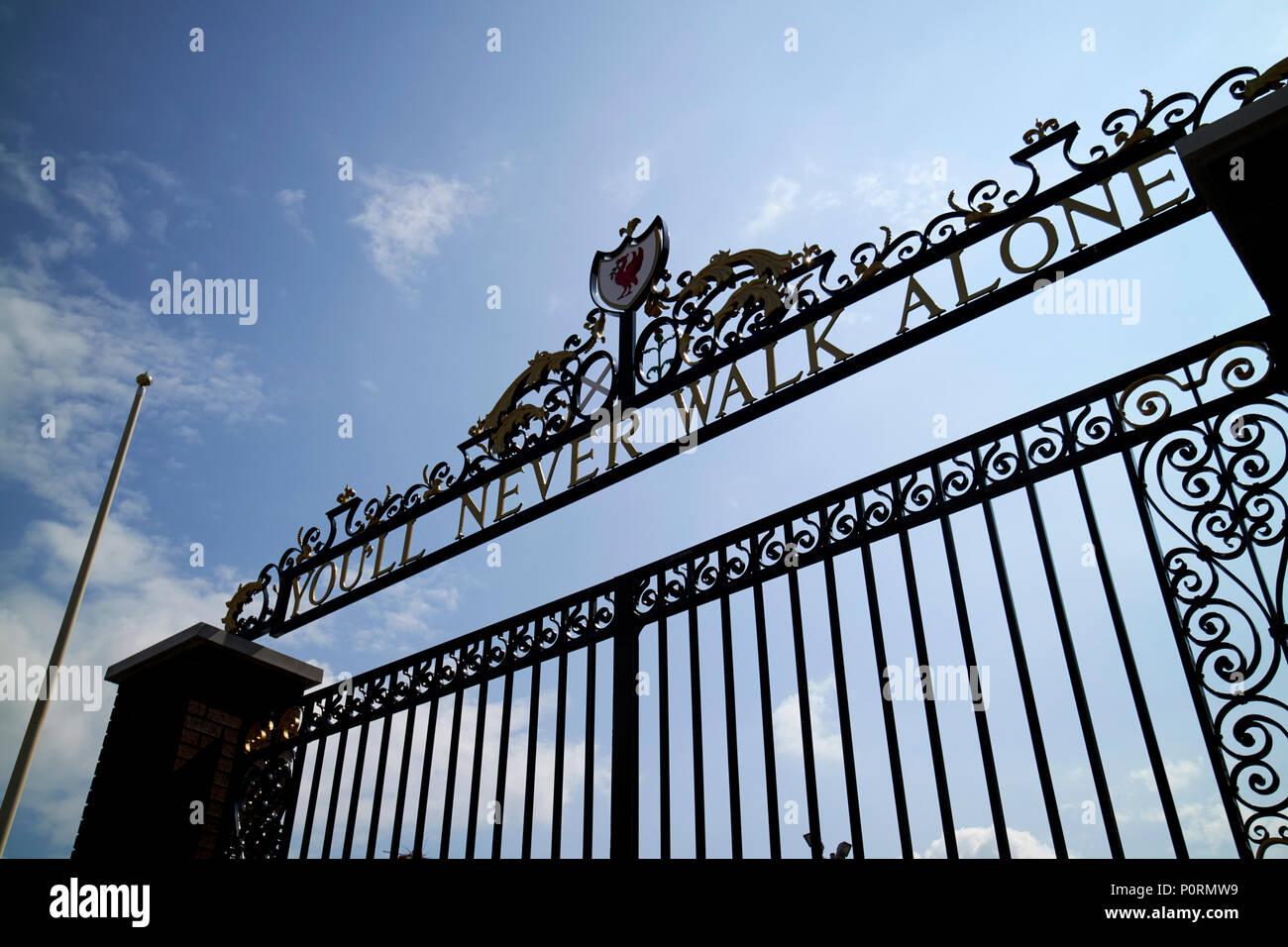 Shankly Gates stade Anfield Liverpool Angleterre UK Banque D'Images