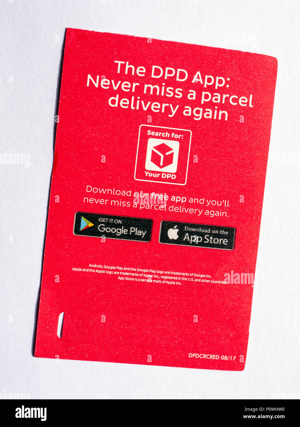 Instructions de téléchargement app DPD UK Banque D'Images