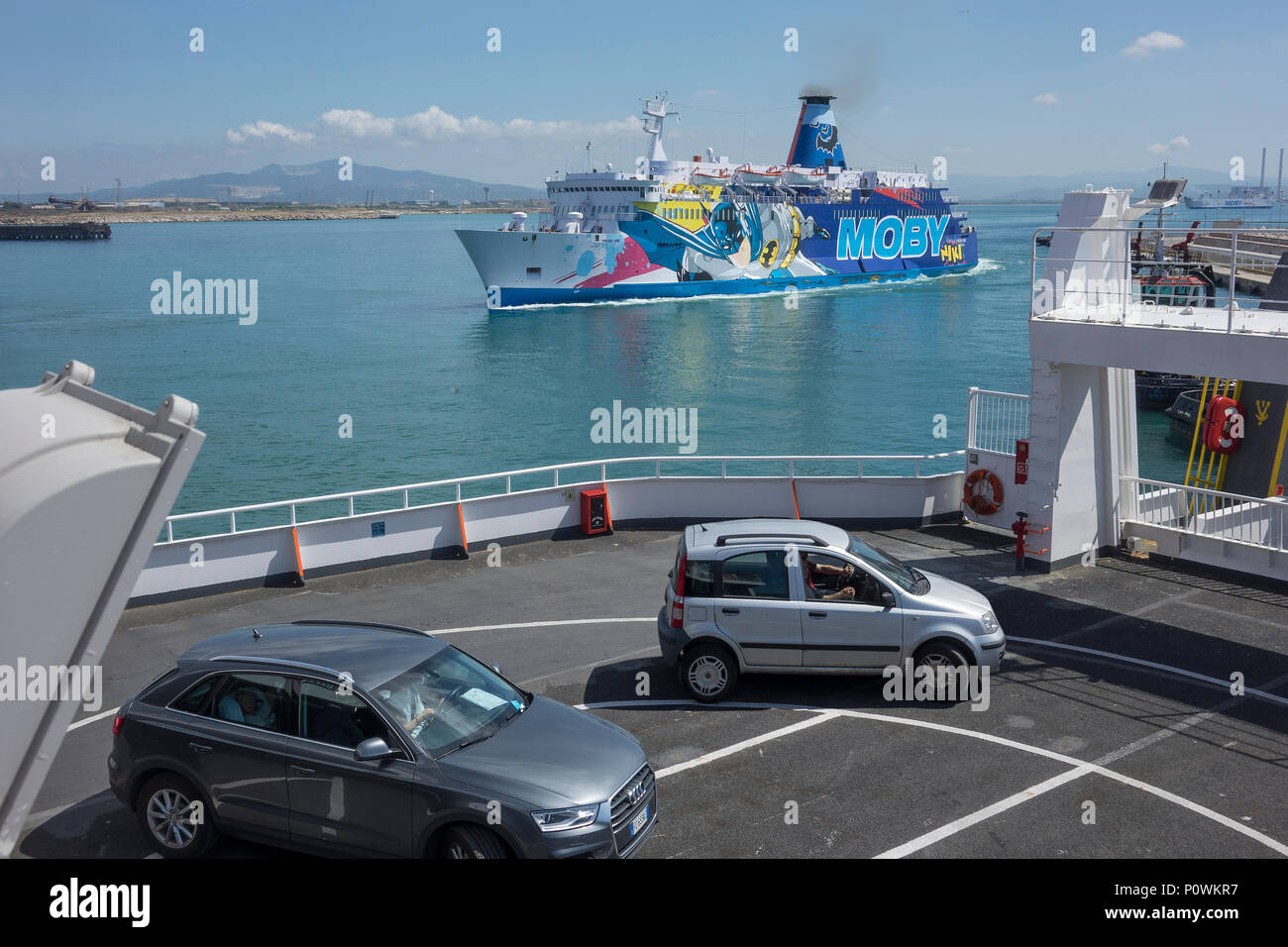 L'Italie, Livourne, Piombino, ferry pour l'île d'Elbe Banque D'Images