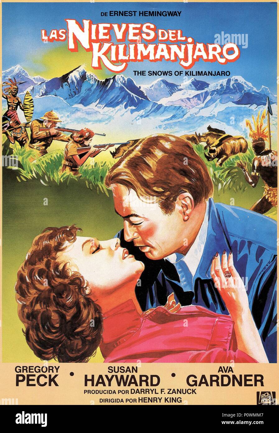 Les Neiges Du Kilimandjaro Film 1952 Titre original : les neiges du Kilimandjaro. Titre en anglais : les neiges  du Kilimandjaro. Directeur de film : HENRY KING. Année : 1952. Crédit :  20TH CENTURY FOX / Album Photo Stock - Alamy