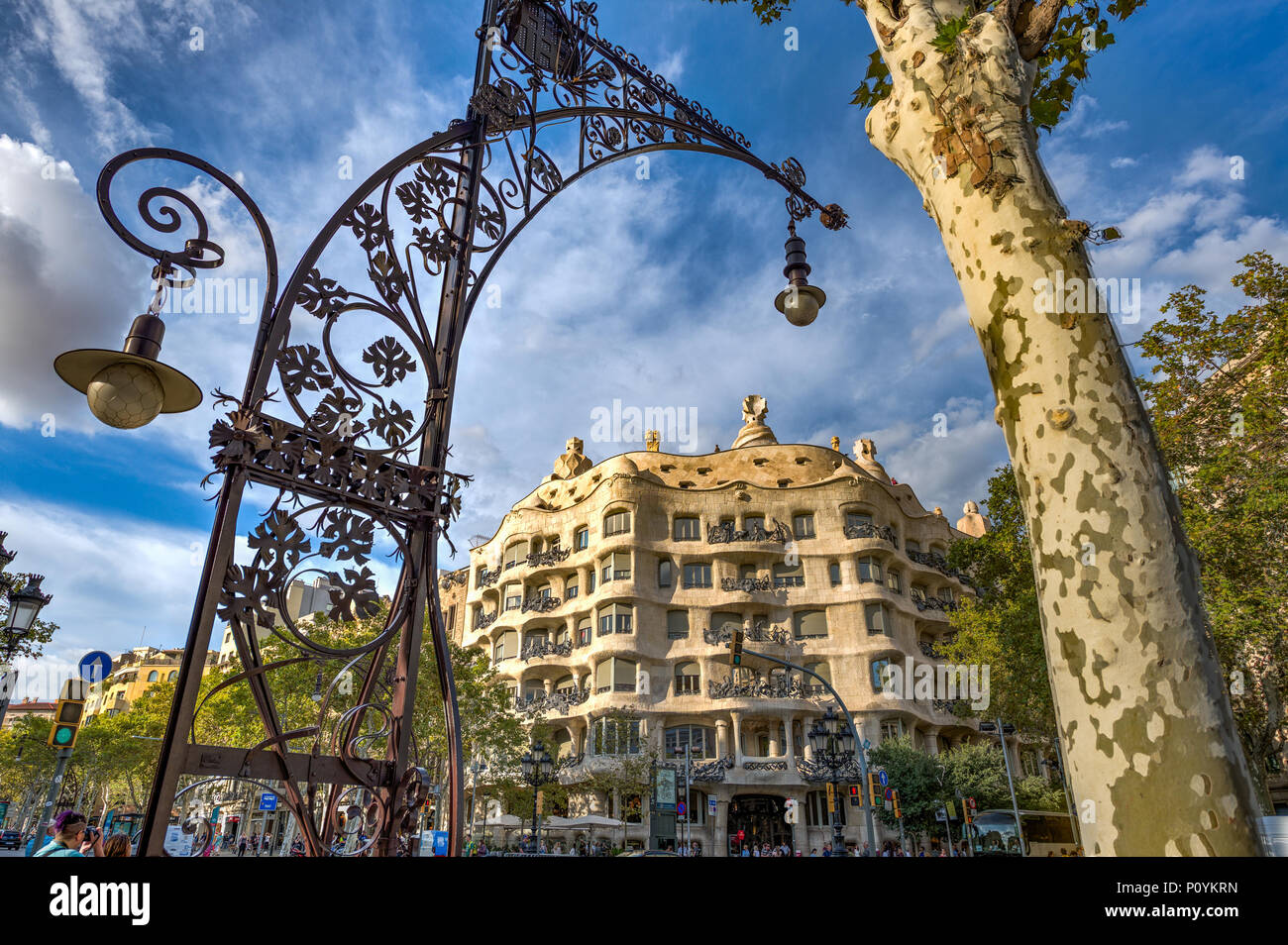 La Pedrera, Passeig de Grácia, Barcelone, Catalogne, Espagne Banque D'Images