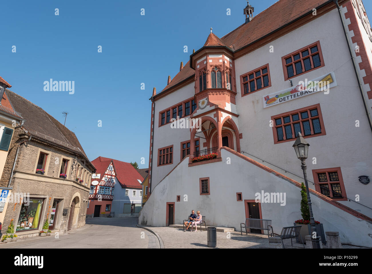 L'hôtel de ville, Volkach, Allemagne Banque D'Images