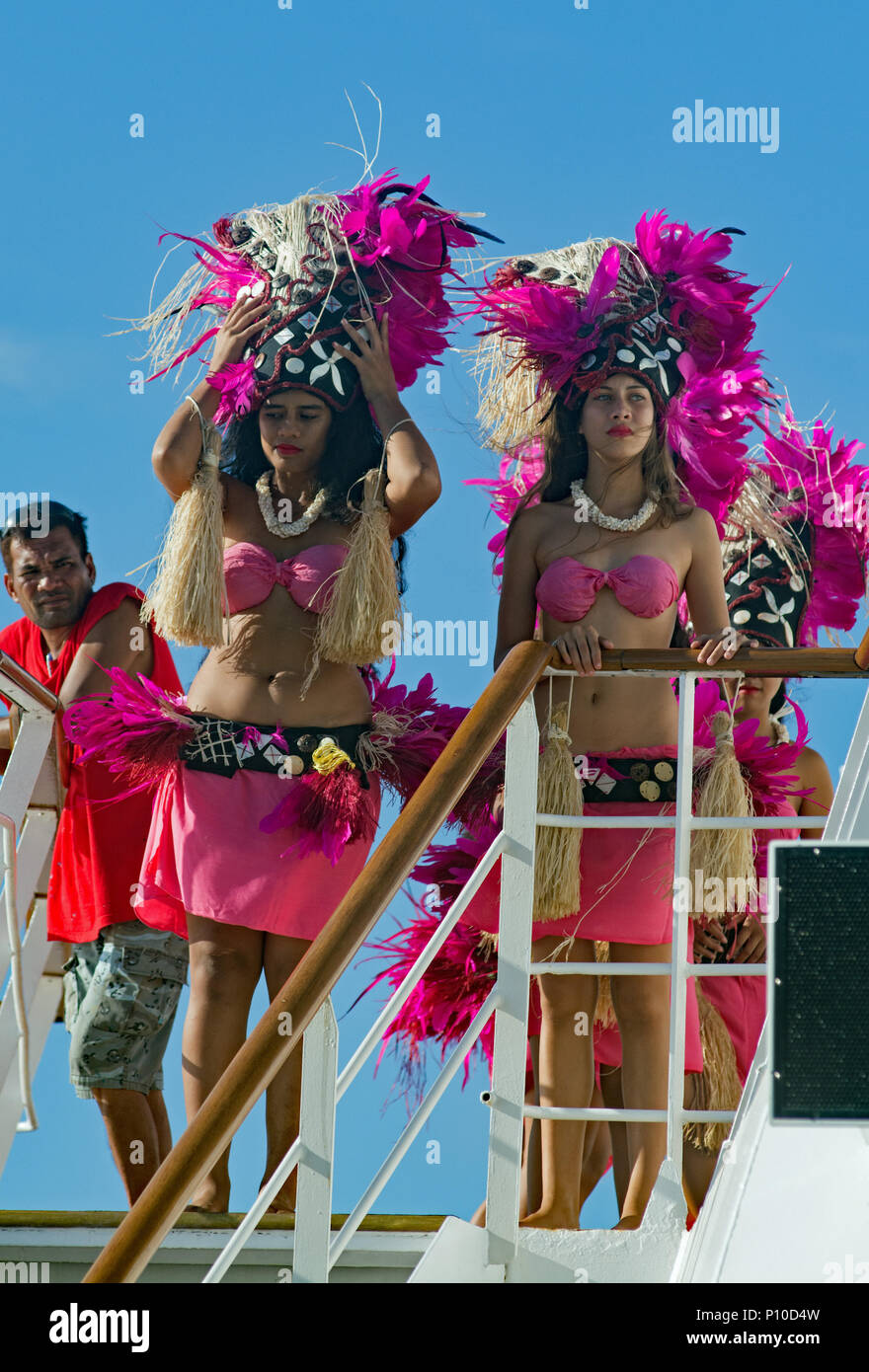 La troupe de danse du Pacifique sur le MS Paul Gauguin Banque D'Images