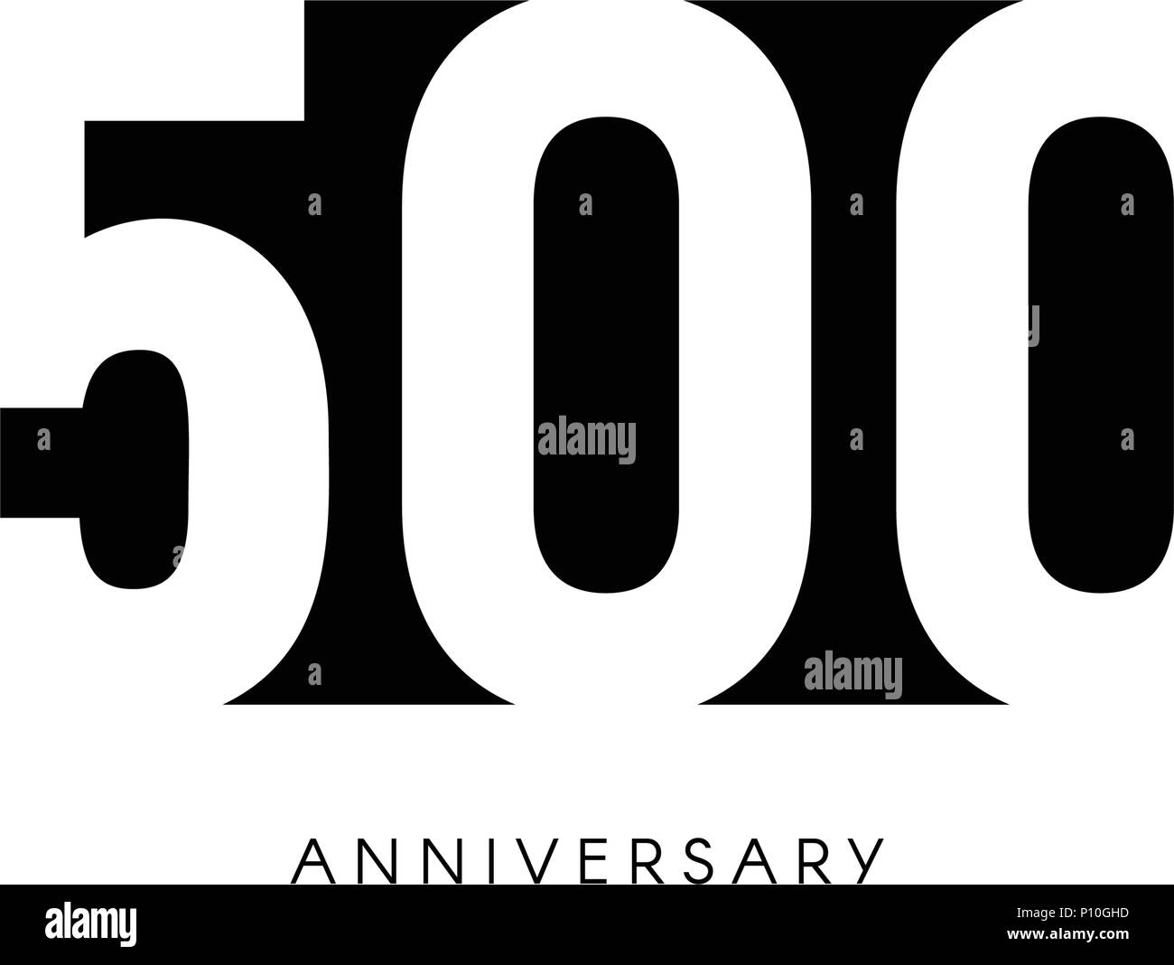 Cinq Cents Anniversaire Logo Minimaliste Cinq Centieme Annees 500eme Jubile Carte De Vœux Invitation D Anniversaire 500 Ans Signe Illustration Vecteur De L Espace Negatif Noir Sur Fond Blanc Image Vectorielle Stock Alamy