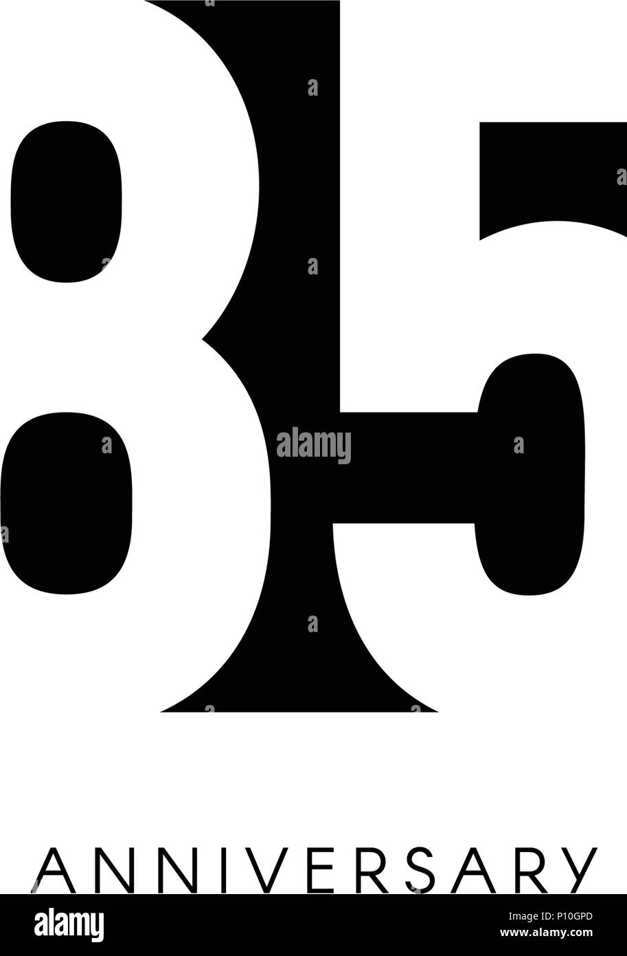Quatre Vingt Cinq Ans Le Logo Minimaliste Quatre Vingt Cinquieme Annee 85e Jubile Carte De Vœux Invitation D Anniversaire 85 Ans D Inscription Illustration Vecteur De L Espace Negatif Noir Sur Fond Blanc Image Vectorielle Stock Alamy