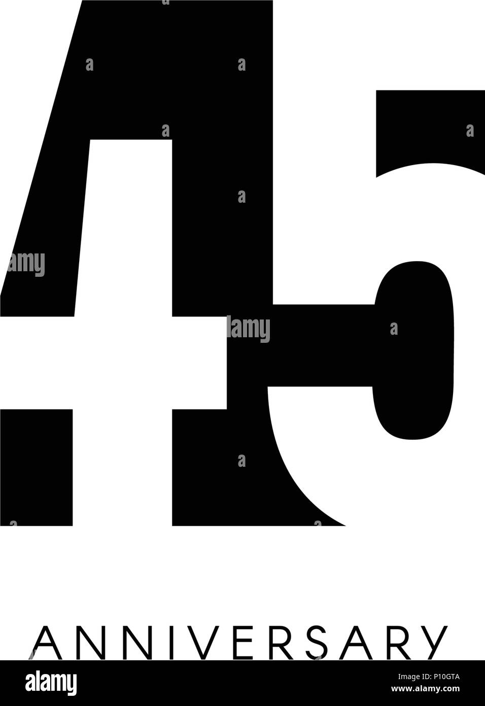 Quarante Cinq Ans Logo Minimaliste Quarante Cinquieme Annees 45e Jubile Carte De Vœux Invitation D Anniversaire 45 Ans Signe Illustration Vecteur De L Espace Negatif Noir Sur Fond Blanc Image Vectorielle Stock Alamy