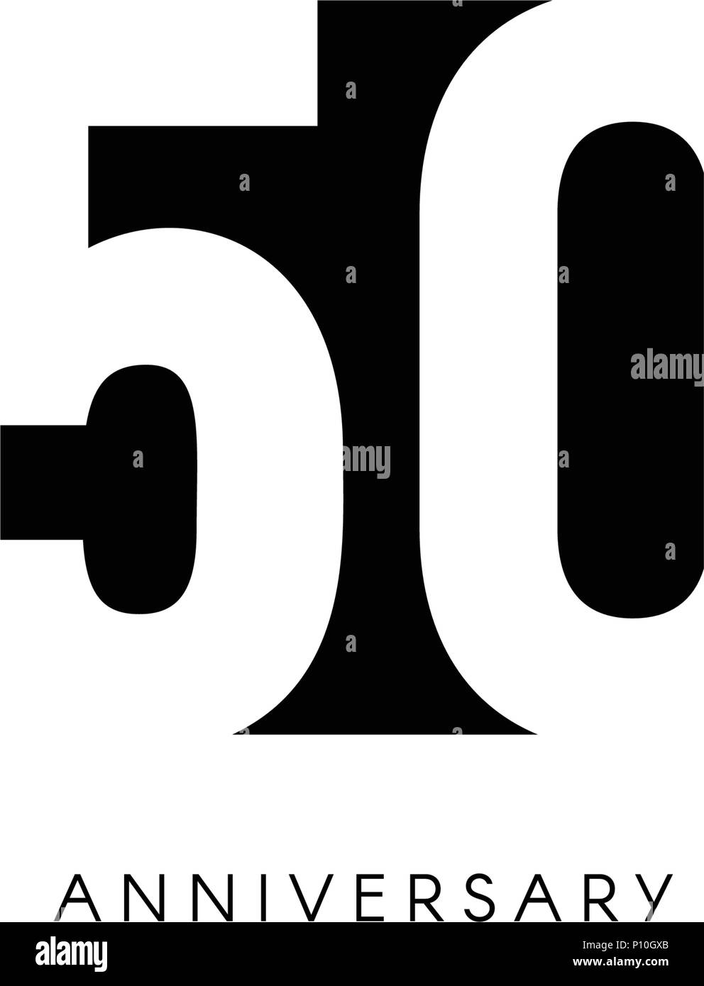 Cinquante Ans Logo Minimaliste 50ans 50e Jubile Carte De Vœux Invitation D Anniversaire 50 Ans Signe Illustration Vecteur De L Espace Negatif Noir Sur Fond Blanc Image Vectorielle Stock Alamy