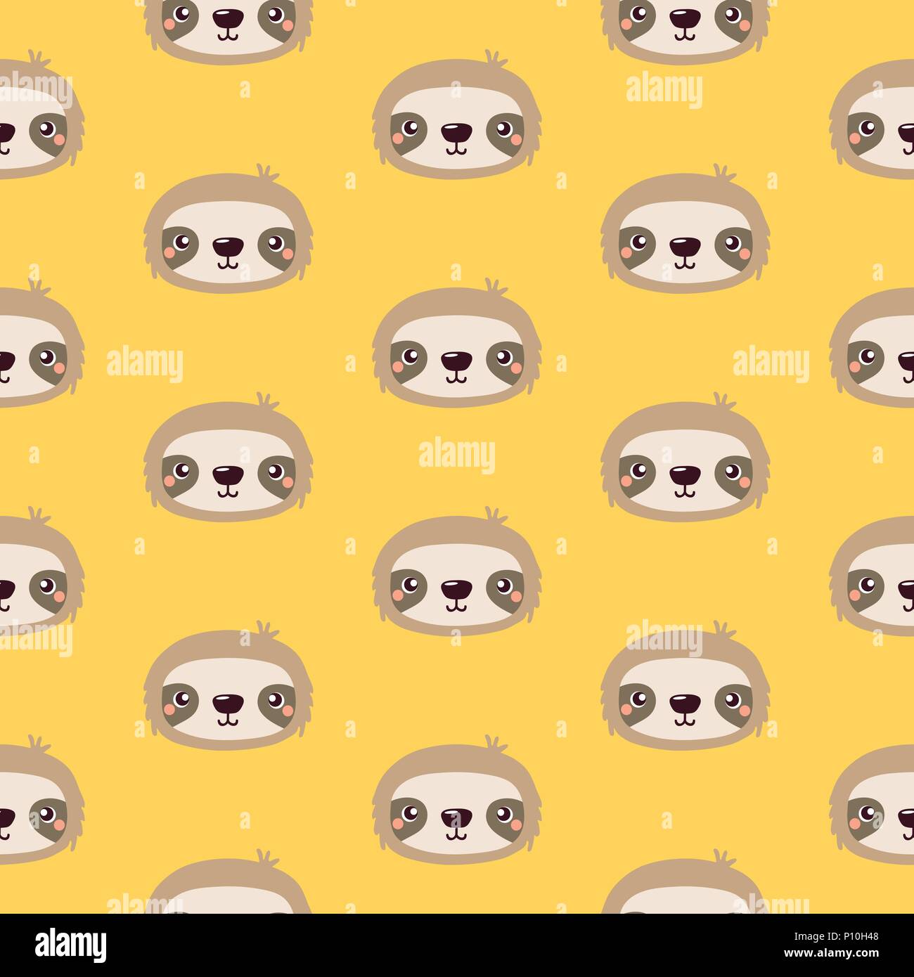 Avec motif cute cartoon des paresseux. Illustration de Vecteur