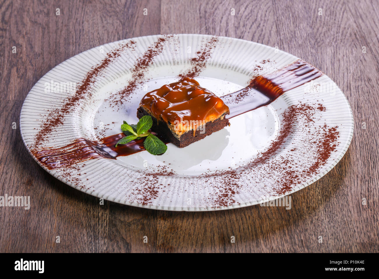 Brownie au caramel caramel gâteau Banque D'Images