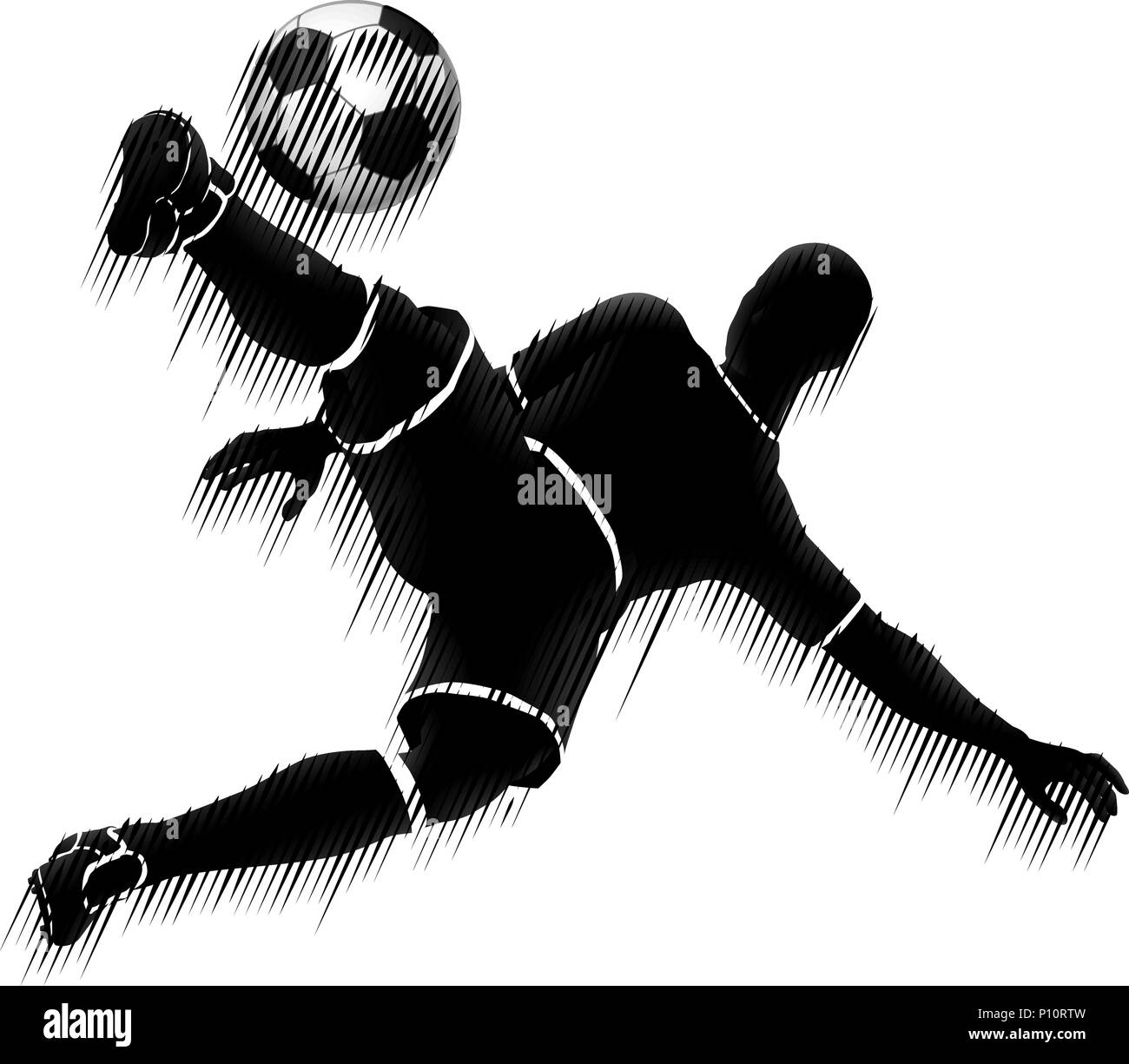 Joueur de soccer Sports Football Silhouette Concept Illustration de Vecteur
