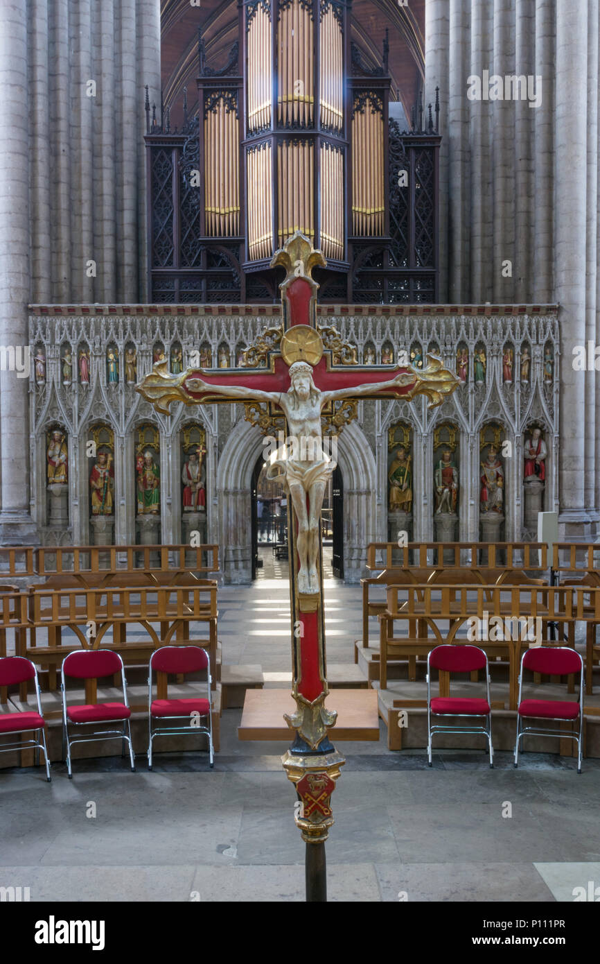 Intérieur de la cathédrale de Ripon Banque D'Images