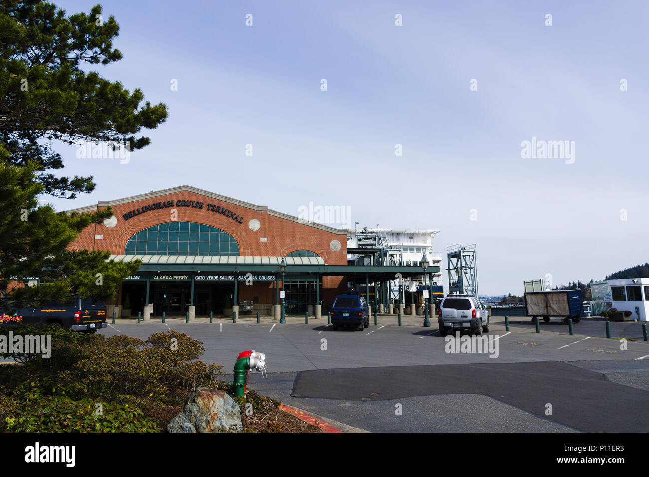 Bellingham Cruise Terminal, les connexions à l'Alaska et les îles San Juan. Bellingham, Washington, USA. Banque D'Images