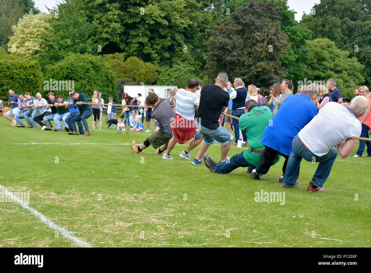 Remorqueur de la guerre match à Courteenhall House, Northamptonshire, au cours de la bi-annuelle 2018 fête d'été Banque D'Images