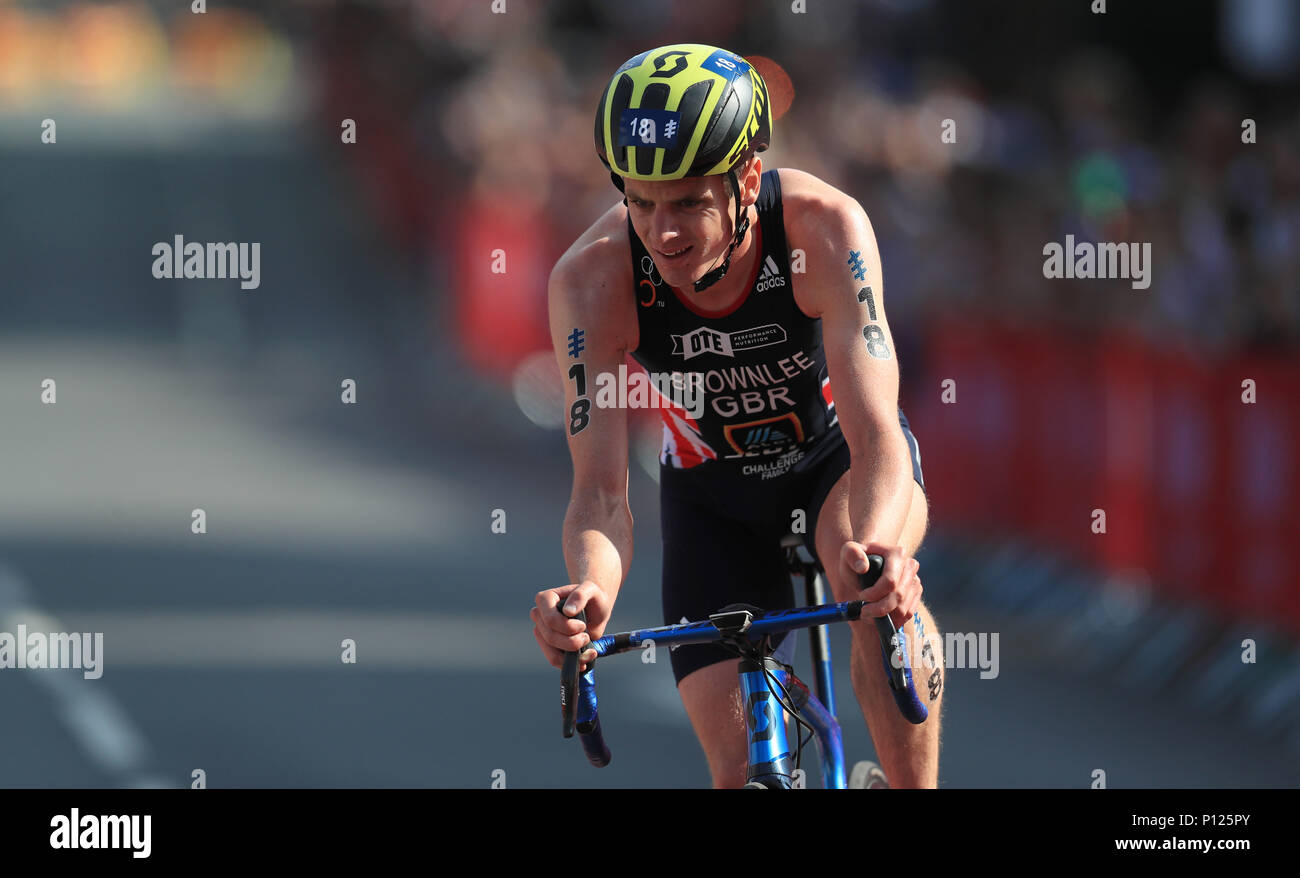 La société britannique Jonathan Brownlee dans l'élite hommes au cours de la série mondiale de triathlon ITU 2018 cas à Leeds. ASSOCIATION DE PRESSE Photo. Photo date : dimanche 10 juin 2018. Histoire voir l'activité de Leeds de triathlon. Crédit photo doit se lire : Mike Egerton/PA Wire Banque D'Images