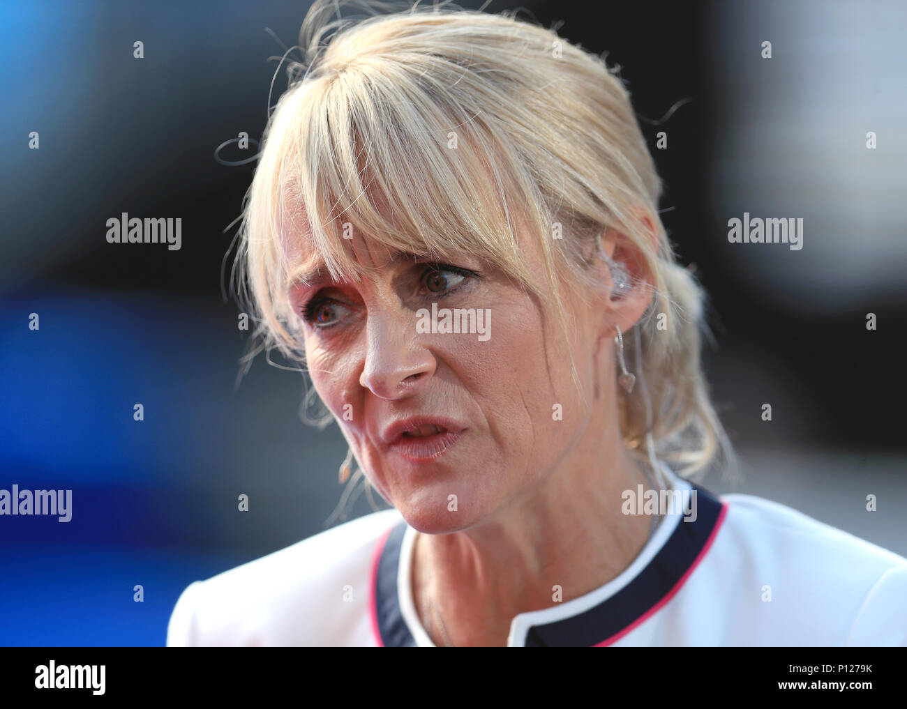 Présentateur de la BBC Louise Minchin au cours de la série mondiale de triathlon ITU 2018 cas à Leeds. ASSOCIATION DE PRESSE Photo. Photo date : dimanche 10 juin 2018. Histoire voir l'activité de Leeds de triathlon. Crédit photo doit se lire : Mike Egerton/PA Wire Banque D'Images