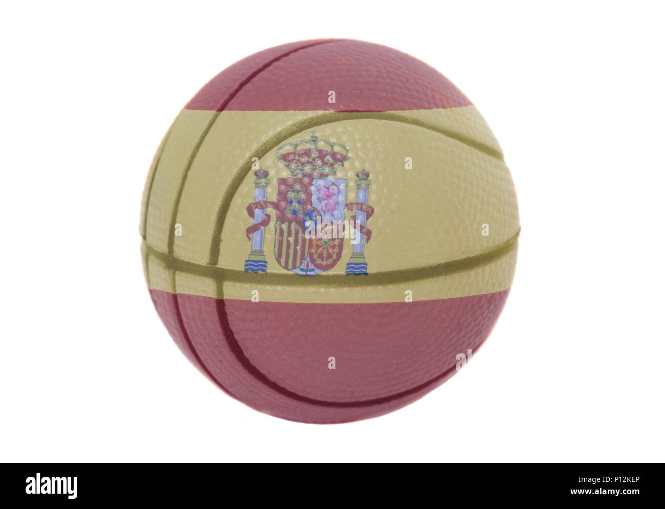 Espagne Drapeau sur volley-ball ball isolé sur fond blanc Banque D'Images