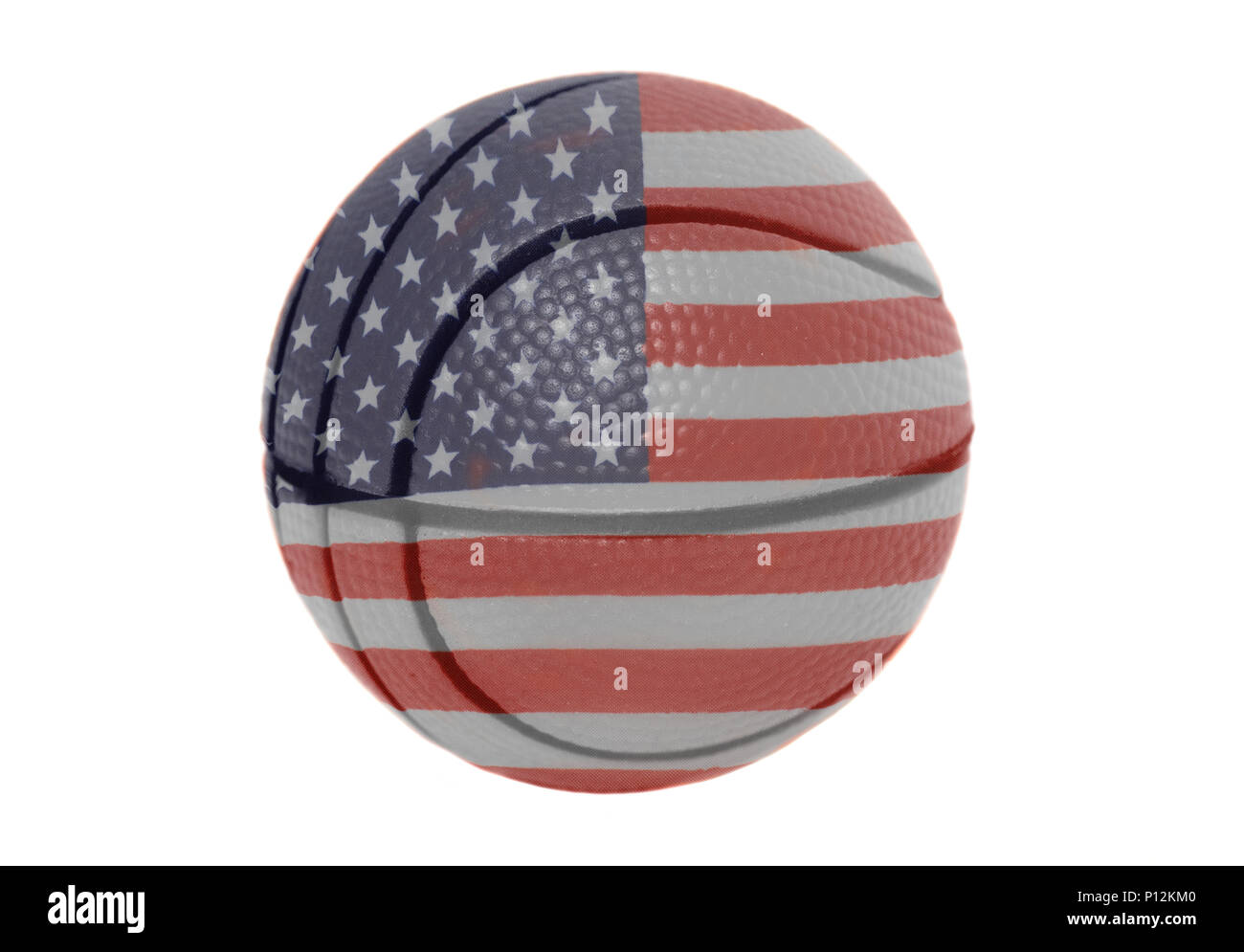 USA drapeau sur volley-ball ball isolé sur fond blanc Banque D'Images