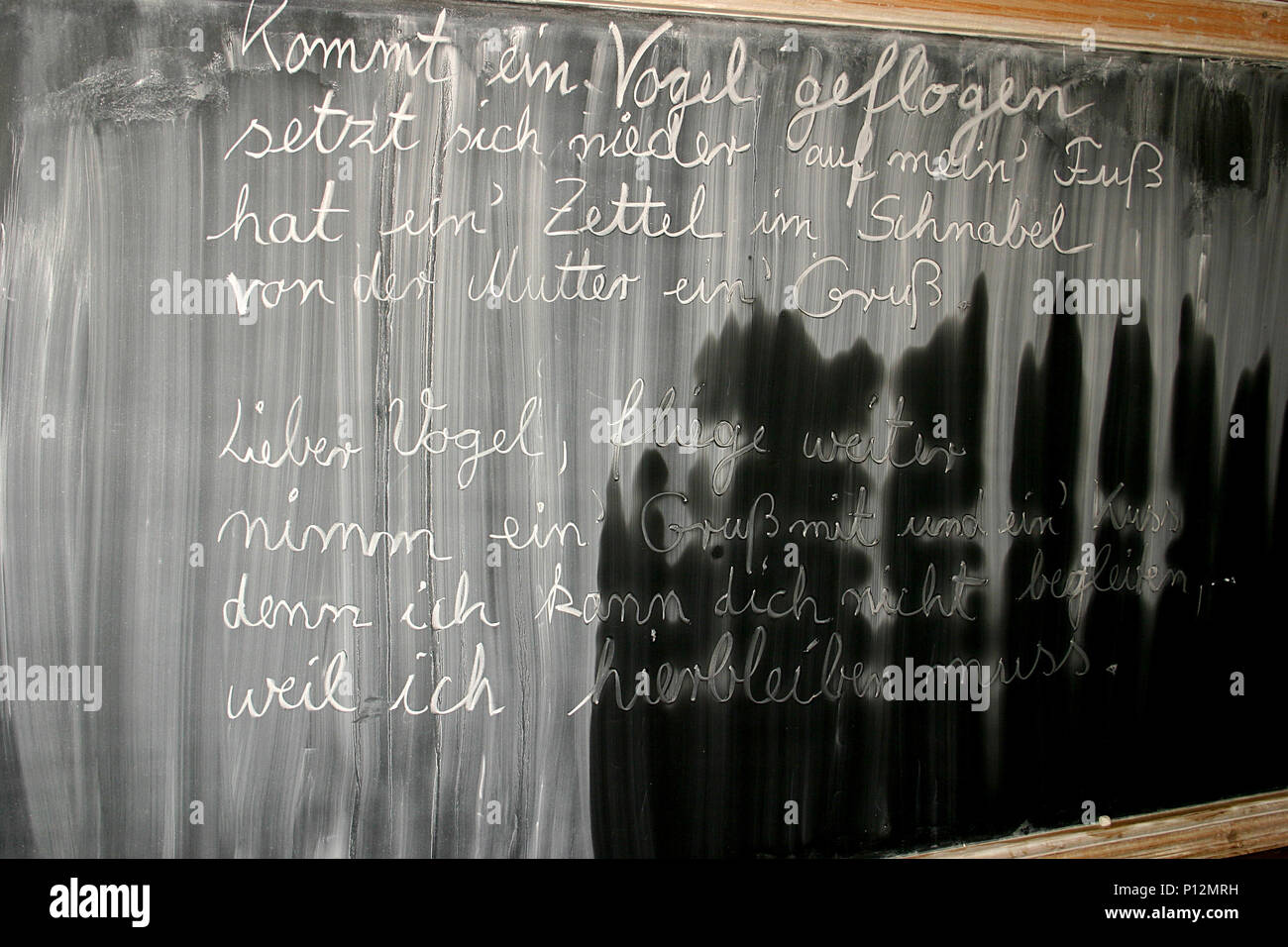 Paroles de chansons allemandes écrites sur tableau noir Banque D'Images