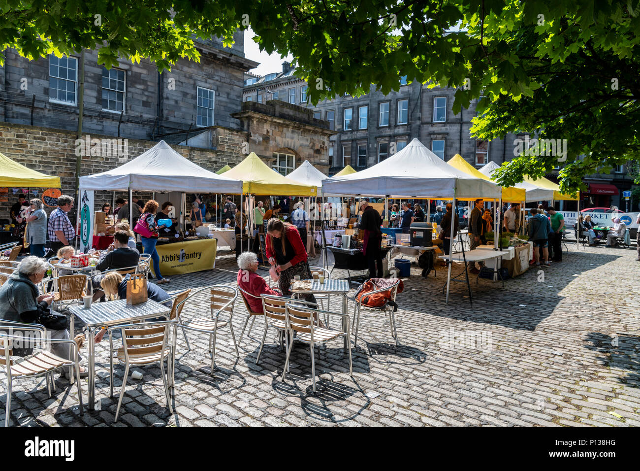 Leith Farmers Market, Édimbourg, Écosse Banque D'Images