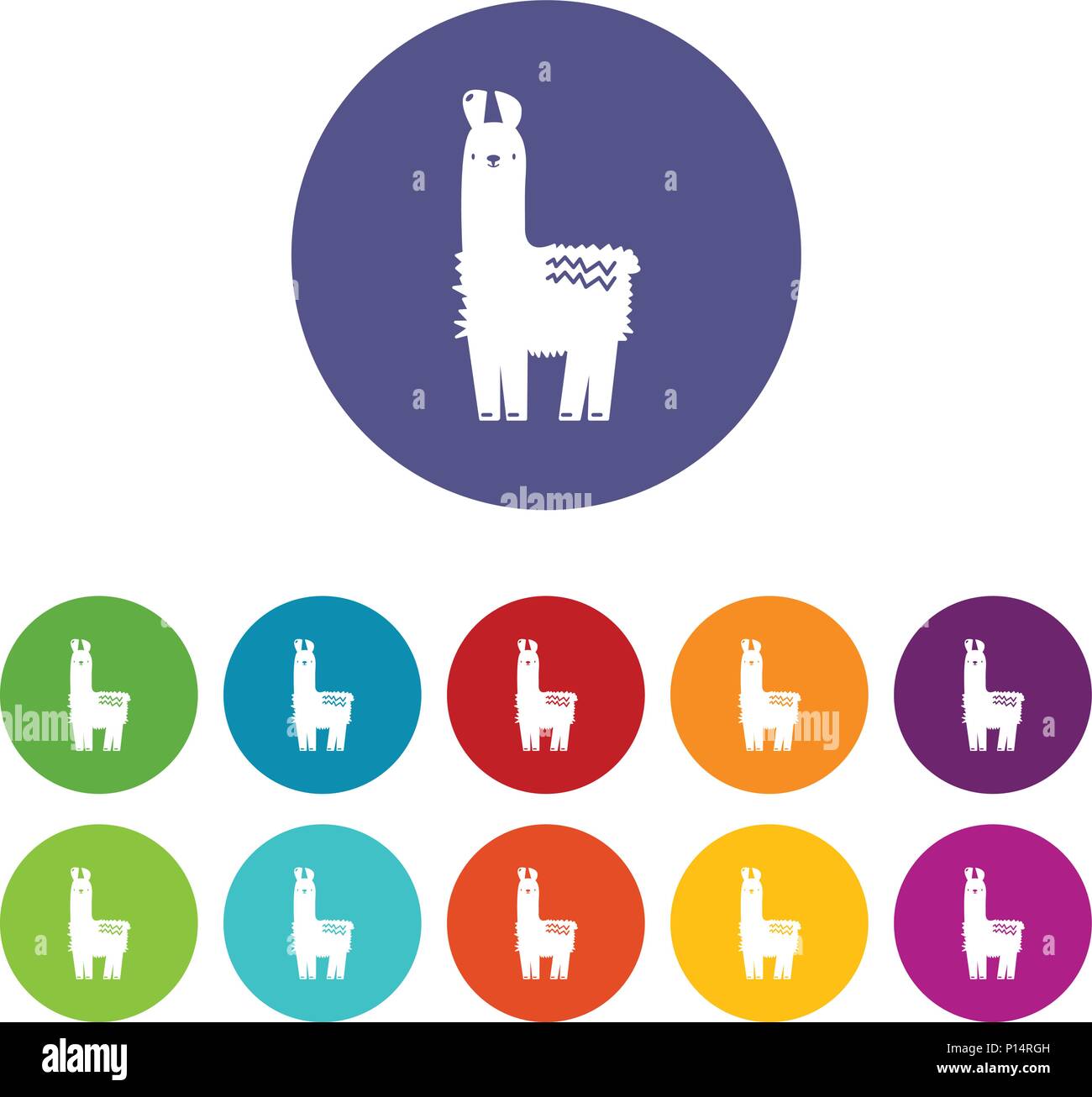 Llama icons set vector color Illustration de Vecteur