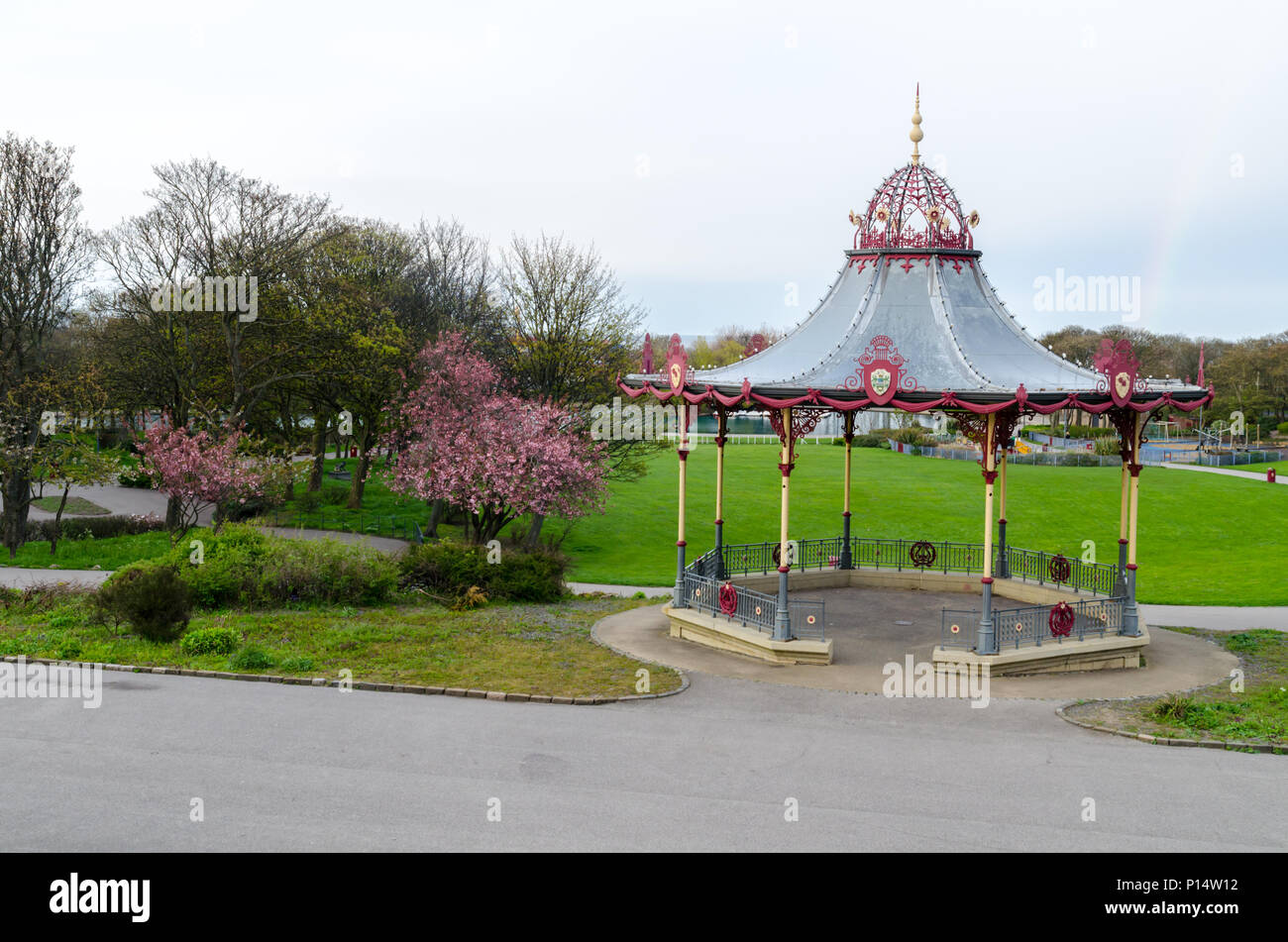 Le kiosque au parc marin du Sud, South Shields Banque D'Images