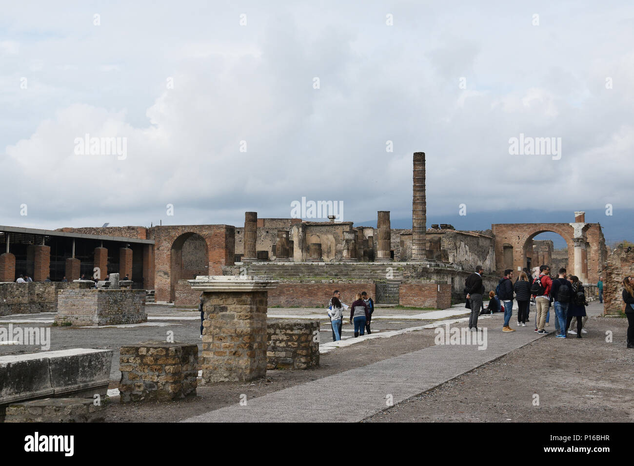 Pompei Forum temple de Jupiter et basilique  Vintage albumen p Italie Pompéi 