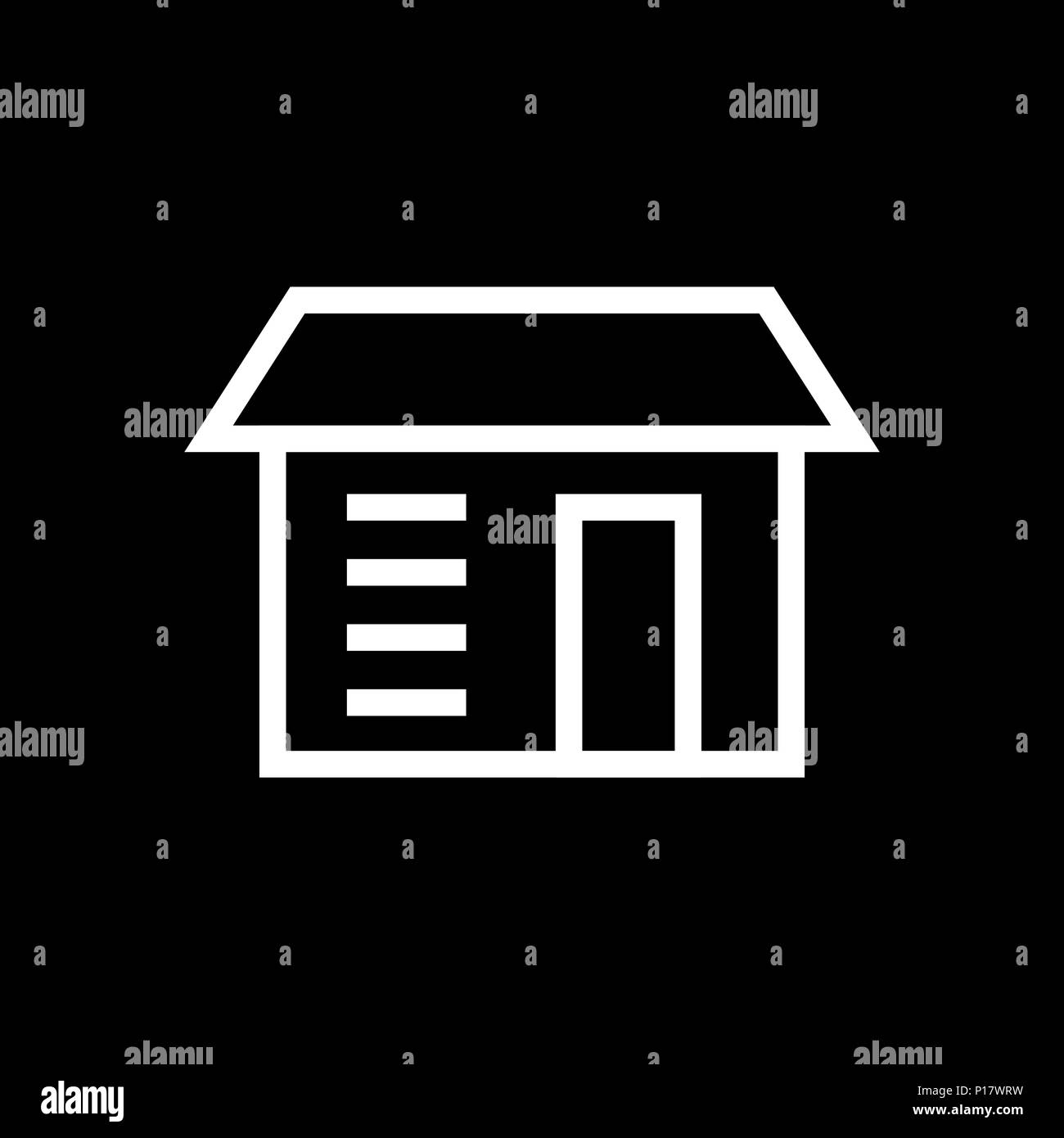 L'icône de construction simple illustration style bordée d''une télévision. Illustration de Vecteur