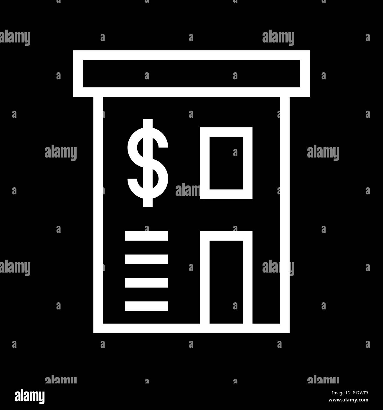 L'icône de construction simple illustration style bordée d''une télévision. Illustration de Vecteur