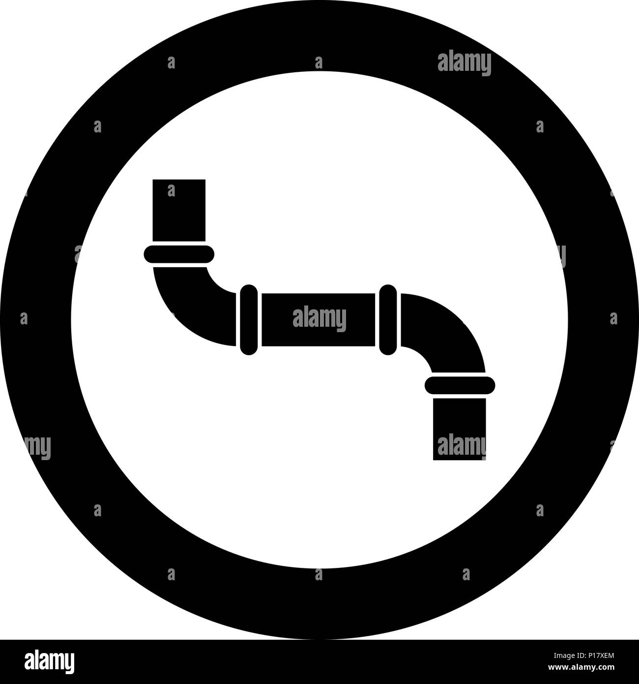L'icône du tuyau de couleur noire en cercle je vecteur Illustration de Vecteur