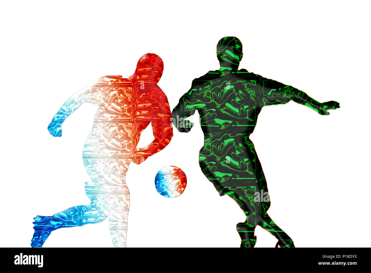 2018 Ouverture de la Coupe du Monde de la FIFA, la Russie et l'Arabie saoudite a fait objection, de compétition, l'ouverture du championnat Banque D'Images