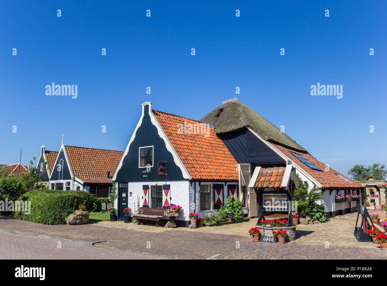 Shop dans une vieille ferme dans l'île de Texel Oudeschild, le Nethrlands Banque D'Images