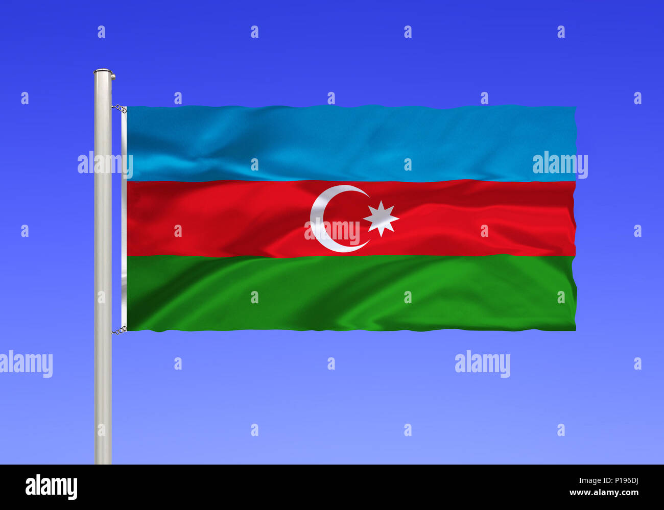 Pavillon d'Aser Bais Chan, pays enclavé d'Asie du Sud-Ouest, le capital est la ville de Bakou sur la mer Caspienne., Aserbaischan Binnenstaat Flagge von, dans Banque D'Images